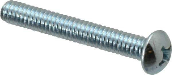 Value Collection - 1/4-20 UNC, 1-3/4" Length Under Head Phillips Drive Machine Screw - Round Head, Grade 2 Steel, Zinc-Plated Finish, Without Washer - Apex Tool & Supply