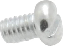 Value Collection - M2.6x0.40, 4mm Length Under Head Slotted Drive Machine Screw - Pan Head, Grade 4.8 Steel, Zinc-Plated Finish, Without Washer - Apex Tool & Supply