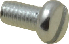 Value Collection - M2.6x0.45, 5mm Length Under Head Slotted Drive Machine Screw - Pan Head, Grade 4.8 Steel, Zinc-Plated Finish, Without Washer - Apex Tool & Supply