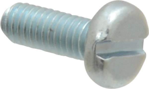 Value Collection - M3x0.50, 8mm Length Under Head Slotted Drive Machine Screw - Pan Head, Grade 4.8 Steel, Zinc-Plated Finish, Without Washer - Apex Tool & Supply