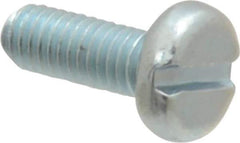 Value Collection - M3x0.50, 8mm Length Under Head Slotted Drive Machine Screw - Pan Head, Grade 4.8 Steel, Zinc-Plated Finish, Without Washer - Apex Tool & Supply