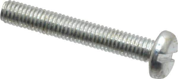 Value Collection - M3x0.50, 20mm Length Under Head Slotted Drive Machine Screw - Pan Head, Grade 4.8 Steel, Zinc-Plated Finish, Without Washer - Apex Tool & Supply