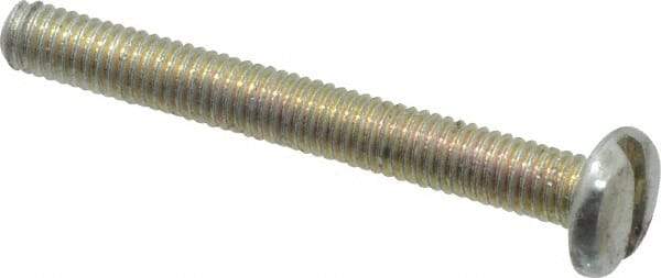 Value Collection - M3x0.50, 25mm Length Under Head Slotted Drive Machine Screw - Pan Head, Grade 4.8 Steel, Zinc-Plated Finish, Without Washer - Apex Tool & Supply