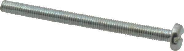 Value Collection - M3x0.50, 40mm Length Under Head Slotted Drive Machine Screw - Pan Head, Grade 4.8 Steel, Zinc-Plated Finish, Without Washer - Apex Tool & Supply