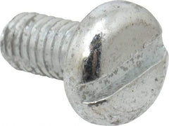Value Collection - M4x0.70, 8mm Length Under Head Slotted Drive Machine Screw - Pan Head, Grade 4.8 Steel, Zinc-Plated Finish, Without Washer - Apex Tool & Supply