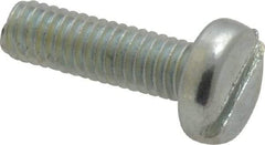 Value Collection - M4x0.70, 14mm Length Under Head Slotted Drive Machine Screw - Pan Head, Grade 4.8 Steel, Zinc-Plated Finish, Without Washer - Apex Tool & Supply