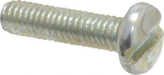Value Collection - M4x0.70, 16mm Length Under Head Slotted Drive Machine Screw - Pan Head, Grade 4.8 Steel, Zinc-Plated Finish, Without Washer - Apex Tool & Supply