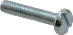 Value Collection - M4x0.70, 20mm Length Under Head Slotted Drive Machine Screw - Pan Head, Grade 4.8 Steel, Zinc-Plated Finish, Without Washer - Apex Tool & Supply