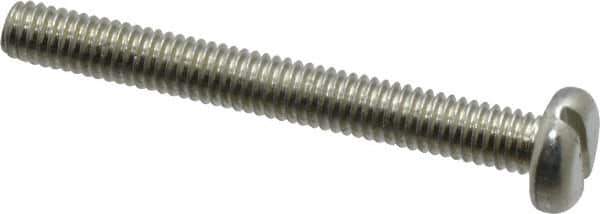 Value Collection - M4x0.70, 35mm Length Under Head Slotted Drive Machine Screw - Pan Head, Grade 4.8 Steel, Zinc-Plated Finish, Without Washer - Apex Tool & Supply