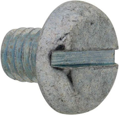 Value Collection - M5x0.80, 6mm Length Under Head Slotted Drive Machine Screw - Pan Head, Grade 4.8 Steel, Zinc-Plated Finish, Without Washer - Apex Tool & Supply