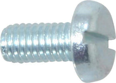 Value Collection - M5x0.80, 10mm Length Under Head Slotted Drive Machine Screw - Pan Head, Grade 4.8 Steel, Zinc-Plated Finish, Without Washer - Apex Tool & Supply