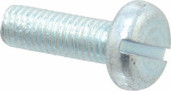 Value Collection - M5x0.80, 16mm Length Under Head Slotted Drive Machine Screw - Pan Head, Grade 4.8 Steel, Zinc-Plated Finish, Without Washer - Apex Tool & Supply