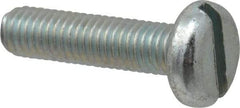 Value Collection - M5x0.80, 20mm Length Under Head Slotted Drive Machine Screw - Pan Head, Grade 4.8 Steel, Zinc-Plated Finish, Without Washer - Apex Tool & Supply