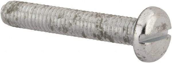Value Collection - M5x0.80, 30mm Length Under Head Slotted Drive Machine Screw - Pan Head, Grade 4.8 Steel, Zinc-Plated Finish, Without Washer - Apex Tool & Supply