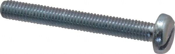 Value Collection - M5x0.80, 40mm Length Under Head Slotted Drive Machine Screw - Pan Head, Grade 4.8 Steel, Zinc-Plated Finish, Without Washer - Apex Tool & Supply