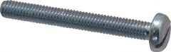 Value Collection - M5x0.80, 40mm Length Under Head Slotted Drive Machine Screw - Pan Head, Grade 4.8 Steel, Zinc-Plated Finish, Without Washer - Apex Tool & Supply