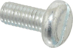 Value Collection - M6x1.00, 14mm Length Under Head Slotted Drive Machine Screw - Pan Head, Grade 4.8 Steel, Zinc-Plated Finish, Without Washer - Apex Tool & Supply