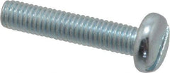 Value Collection - M6x1.00, 30mm Length Under Head Slotted Drive Machine Screw - Pan Head, Grade 4.8 Steel, Zinc-Plated Finish, Without Washer - Apex Tool & Supply