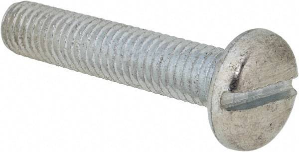 Value Collection - M8x1.25, 40mm Length Under Head Slotted Drive Machine Screw - Pan Head, Grade 4.8 Steel, Zinc-Plated Finish, Without Washer - Apex Tool & Supply