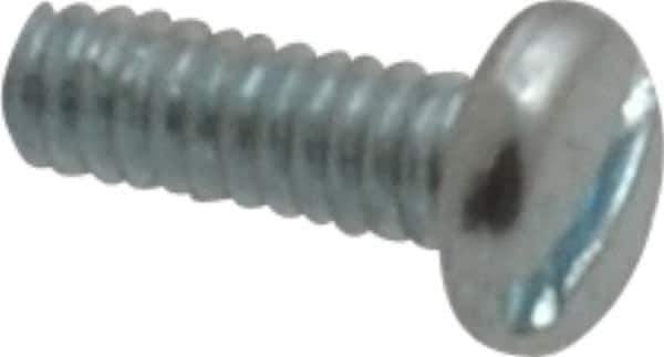 Value Collection - #2-56 UNC, 1/4" Length Under Head Slotted Drive Machine Screw - Pan Head, Grade J82 Steel, Zinc-Plated Finish, Without Washer - Apex Tool & Supply