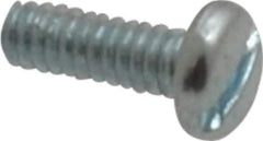 Value Collection - #2-56 UNC, 1/4" Length Under Head Slotted Drive Machine Screw - Pan Head, Grade J82 Steel, Zinc-Plated Finish, Without Washer - Apex Tool & Supply