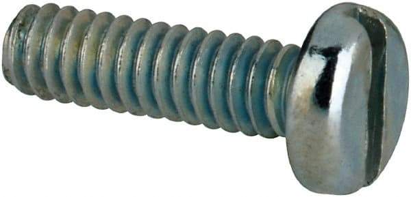 Value Collection - #2-56 UNC, 5/16" Length Under Head Slotted Drive Machine Screw - Pan Head, Grade J82 Steel, Zinc-Plated Finish, Without Washer - Apex Tool & Supply