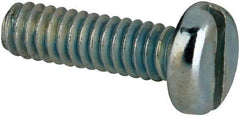 Value Collection - #2-56 UNC, 5/16" Length Under Head Slotted Drive Machine Screw - Pan Head, Grade J82 Steel, Zinc-Plated Finish, Without Washer - Apex Tool & Supply
