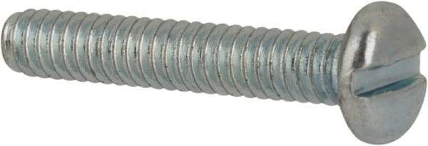 Value Collection - #2-56 UNC, 1/2" Length Under Head Slotted Drive Machine Screw - Pan Head, Grade J82 Steel, Zinc-Plated Finish, Without Washer - Apex Tool & Supply