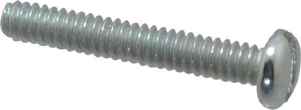 Value Collection - #4-40 UNC, 3/4" Length Under Head Slotted Drive Machine Screw - Pan Head, Grade J82 Steel, Zinc-Plated Finish, Without Washer - Apex Tool & Supply