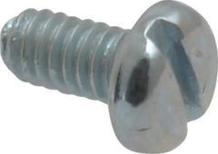 Value Collection - #5-40 UNC, 1/4" Length Under Head Slotted Drive Machine Screw - Pan Head, Grade 2 Steel, Zinc-Plated Finish, Without Washer - Apex Tool & Supply