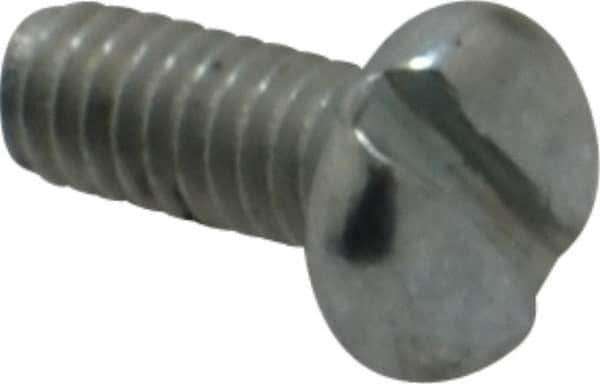 Value Collection - #5-40 UNC, 5/16" Length Under Head Slotted Drive Machine Screw - Pan Head, Grade J82 Steel, Zinc-Plated Finish, Without Washer - Apex Tool & Supply