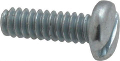 Value Collection - #6-32 UNC, 7/16" Length Under Head Slotted Drive Machine Screw - Pan Head, Grade 2 Steel, Zinc-Plated Finish, Without Washer - Apex Tool & Supply