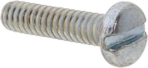 Value Collection - #6-32 UNC, 5/8" Length Under Head Slotted Drive Machine Screw - Pan Head, Grade 2 Steel, Zinc-Plated Finish, Without Washer - Apex Tool & Supply