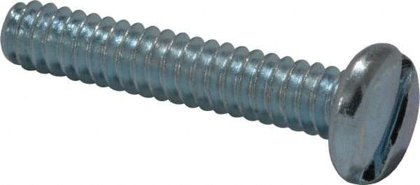 Value Collection - #6-32 UNC, 3/4" Length Under Head Slotted Drive Machine Screw - Pan Head, Grade J82 Steel, Zinc-Plated Finish, Without Washer - Apex Tool & Supply