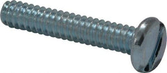 Value Collection - #6-32 UNC, 3/4" Length Under Head Slotted Drive Machine Screw - Pan Head, Grade J82 Steel, Zinc-Plated Finish, Without Washer - Apex Tool & Supply
