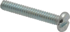 Value Collection - #6-32 UNC, 7/8" Length Under Head Slotted Drive Machine Screw - Pan Head, Grade J82 Steel, Zinc-Plated Finish, Without Washer - Apex Tool & Supply