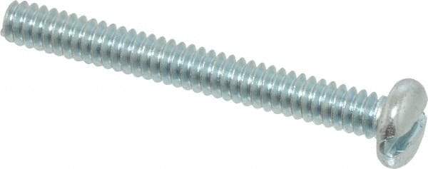 Value Collection - #6-32 UNC, 1-1/4" Length Under Head Slotted Drive Machine Screw - Pan Head, Grade 2 Steel, Zinc-Plated Finish, Without Washer - Apex Tool & Supply