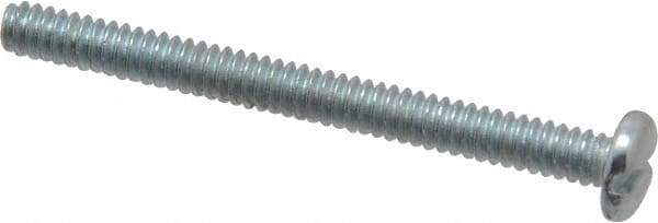 Value Collection - #6-32 UNC, 1-1/2" Length Under Head Slotted Drive Machine Screw - Pan Head, Grade J82 Steel, Zinc-Plated Finish, Without Washer - Apex Tool & Supply
