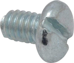 Value Collection - #8-32 UNC, 1/4" Length Under Head Slotted Drive Machine Screw - Pan Head, Grade 2 Steel, Zinc-Plated Finish, Without Washer - Apex Tool & Supply