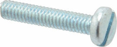 Value Collection - #8-32 UNC, 7/8" Length Under Head Slotted Drive Machine Screw - Pan Head, Grade J82 Steel, Zinc-Plated Finish, Without Washer - Apex Tool & Supply