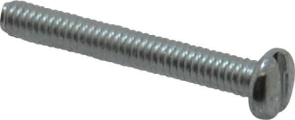 Value Collection - #8-32 UNC, 1-1/4" Length Under Head Slotted Drive Machine Screw - Pan Head, Grade J82 Steel, Zinc-Plated Finish, Without Washer - Apex Tool & Supply