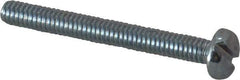 Value Collection - #8-32 UNC, 1-1/2" Length Under Head Slotted Drive Machine Screw - Pan Head, Grade J82 Steel, Zinc-Plated Finish, Without Washer - Apex Tool & Supply