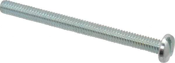 Value Collection - #8-32 UNC, 2" Length Under Head Slotted Drive Machine Screw - Pan Head, Grade J82 Steel, Zinc-Plated Finish, Without Washer - Apex Tool & Supply