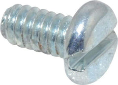 Value Collection - #10-24 UNC, 3/8" Length Under Head Slotted Drive Machine Screw - Pan Head, Grade J82 Steel, Zinc-Plated Finish, Without Washer - Apex Tool & Supply