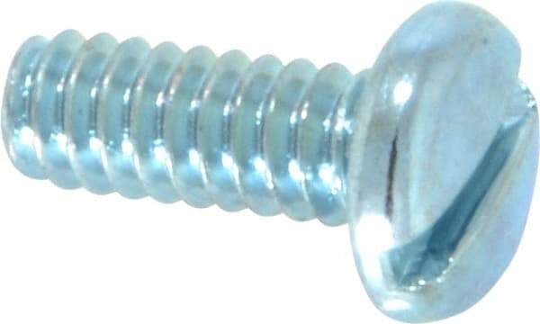 Value Collection - #10-24 UNC, 1/2" Length Under Head Slotted Drive Machine Screw - Pan Head, Grade J82 Steel, Zinc-Plated Finish, Without Washer - Apex Tool & Supply