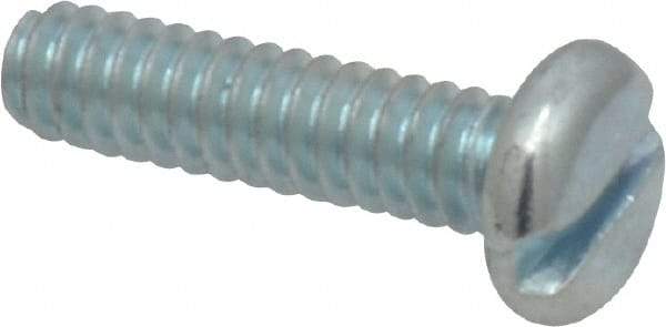 Value Collection - #10-24 UNC, 3/4" Length Under Head Slotted Drive Machine Screw - Pan Head, Grade J82 Steel, Zinc-Plated Finish, Without Washer - Apex Tool & Supply