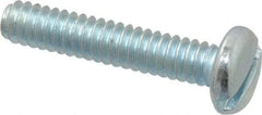 Value Collection - #10-24 UNC, 1" Length Under Head Slotted Drive Machine Screw - Pan Head, Grade J82 Steel, Zinc-Plated Finish, Without Washer - Apex Tool & Supply