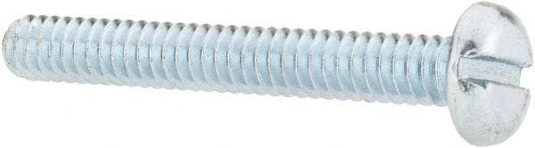 Value Collection - #10-24 UNC, 1-1/2" Length Under Head Slotted Drive Machine Screw - Pan Head, Grade J82 Steel, Zinc-Plated Finish, Without Washer - Apex Tool & Supply