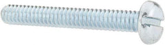 Value Collection - #10-24 UNC, 1-1/2" Length Under Head Slotted Drive Machine Screw - Pan Head, Grade J82 Steel, Zinc-Plated Finish, Without Washer - Apex Tool & Supply