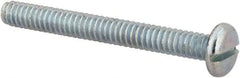 Value Collection - #10-24 UNC, 1-3/4" Length Under Head Slotted Drive Machine Screw - Pan Head, Grade J82 Steel, Zinc-Plated Finish, Without Washer - Apex Tool & Supply